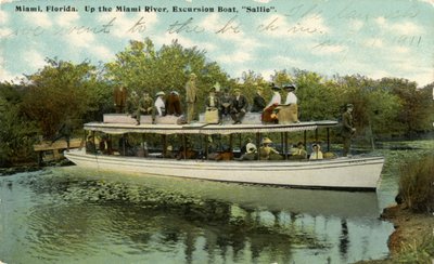 Ausflugsboot Sallie auf dem Miami River, ca. 1910 von Hugh C. Leighton Co.